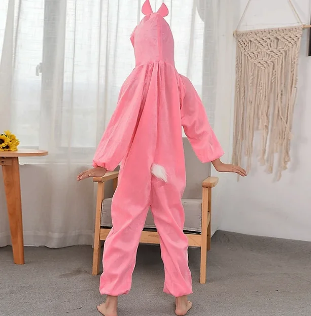 Çocuk Tavşan Kostümü Pembe Renk 2-3 Yaş 80 cm görsel 4