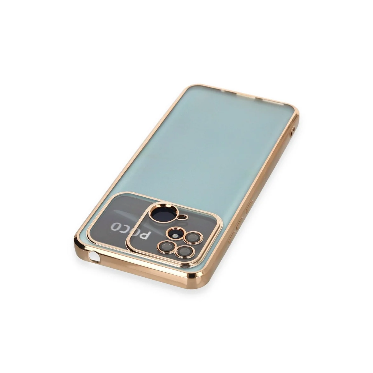 Xiaomi Redmi 10c Kılıf Razer Lensli Silikon - Gold görsel 3