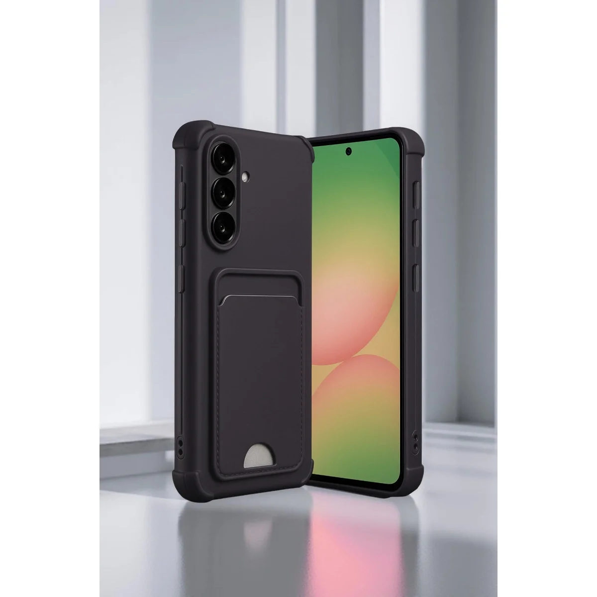 Samsung Galaxy A56 Kılıf Kelvin Kartvizitli Silikon - Bordo görsel 2