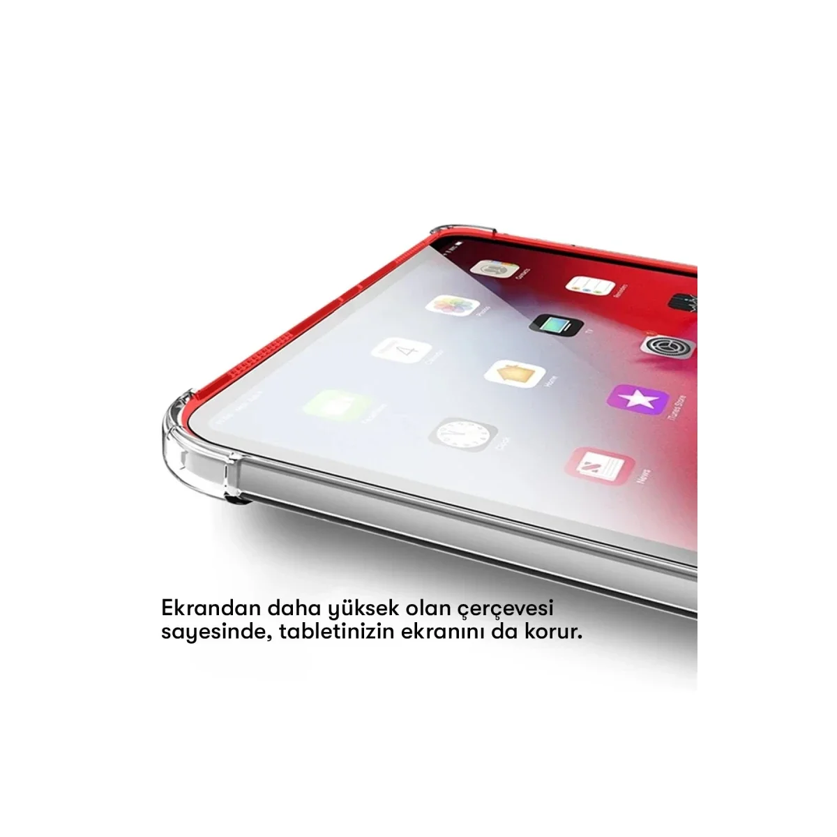 Samsung Galaxy T737 Tab S7 FE 12.4 Kılıf Anti Shock Tablet Silikon - Şeffaf görsel 3