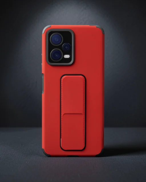 Xiaomi Poco X5 5g Kılıf Mega Standlı Silikon - Kırmızı