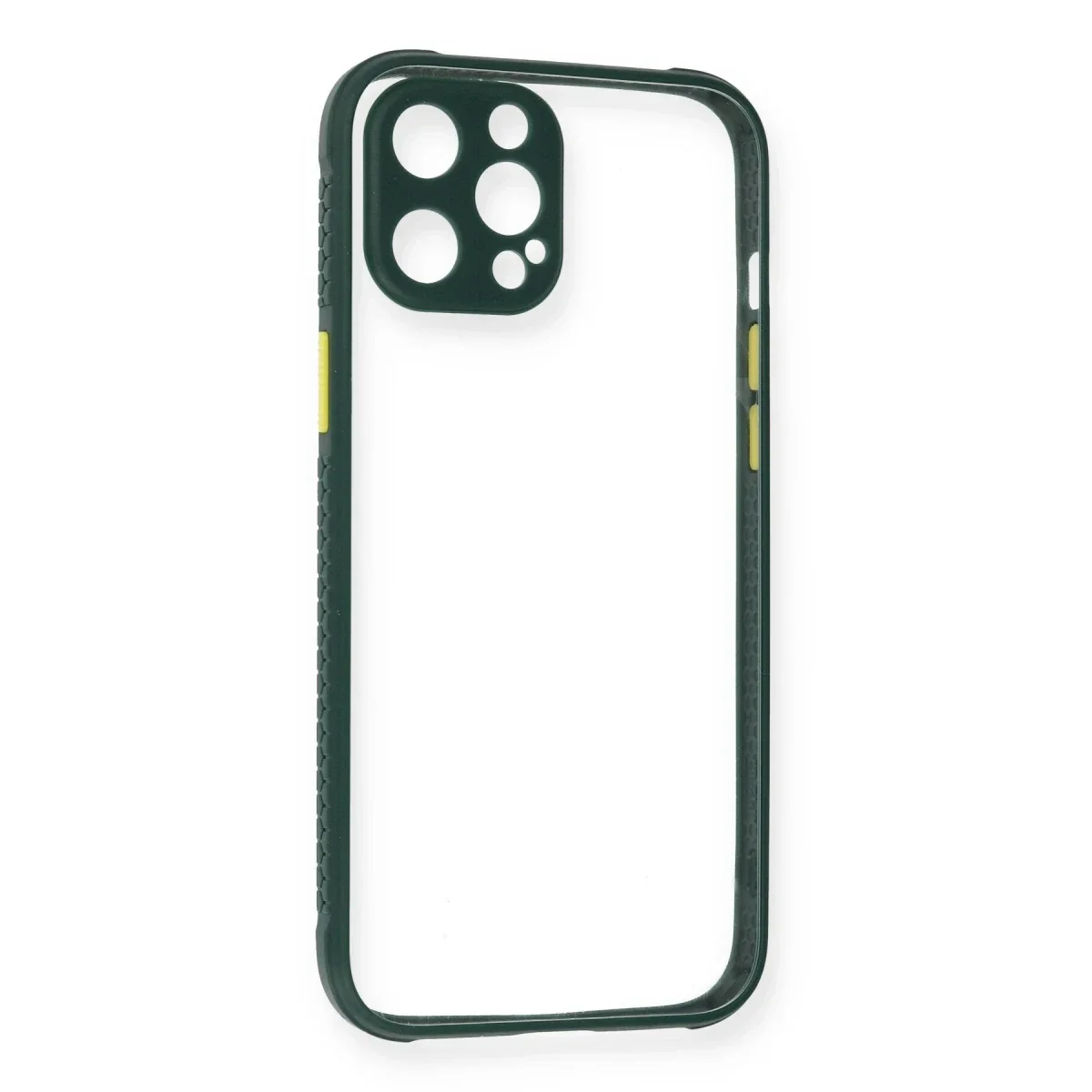 Apple iPhone 12 Pro Kılıf Miami Şeffaf Silikon - Koyu Yeşil