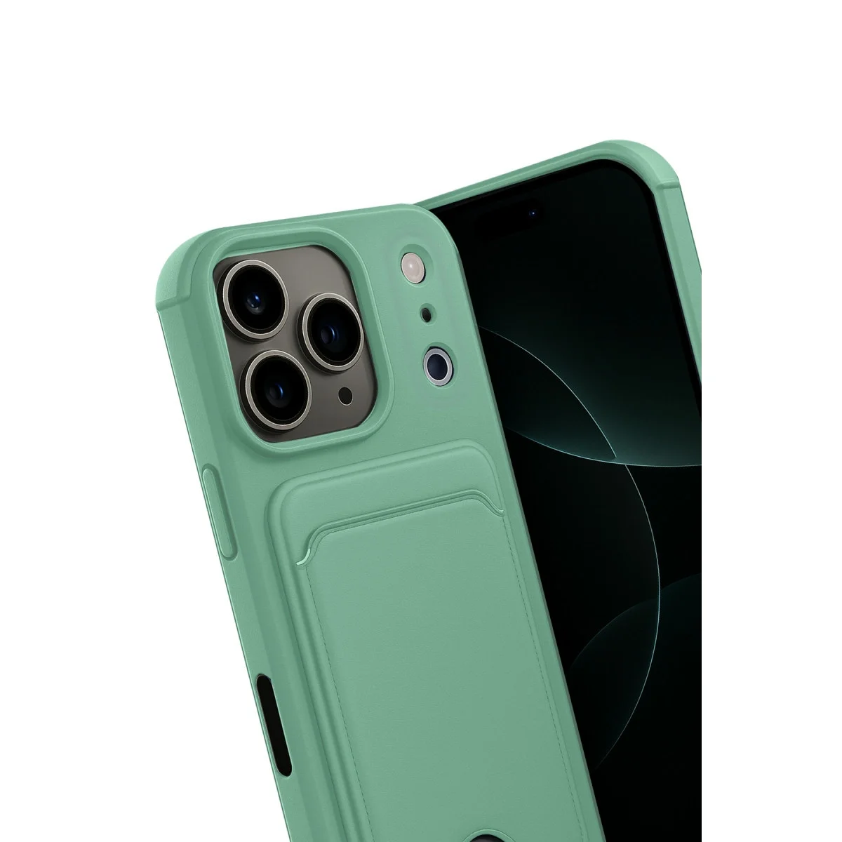 Apple İphone 17 Pro Max Kelvin Kartvizitli Silikon - Açık Yeşil görsel 3