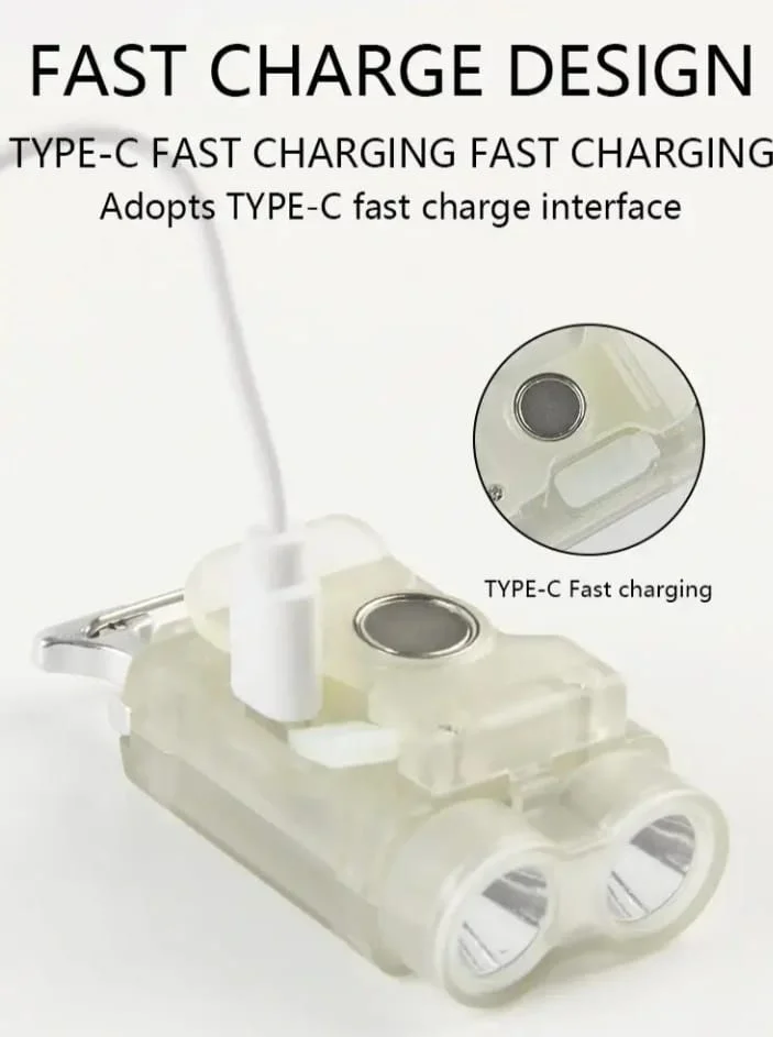 V15 EDC El Feneri 1200LM Anahtarlık Işık Tip-C Şarj Edilebilir Taşınabilir Mini Torch Mıknatıs Klips Ile Kamp Cep Fener görsel 5