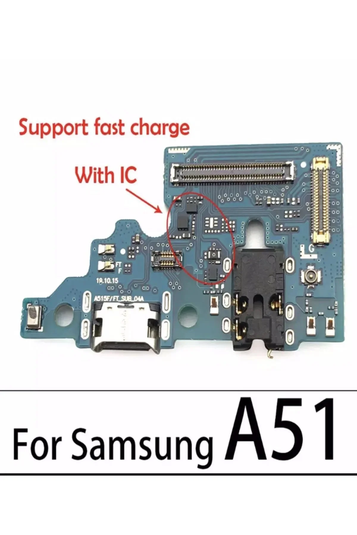 Samsung A51 Mikrofonlu Şarj Soketi Bordu Anten Sok görsel 3