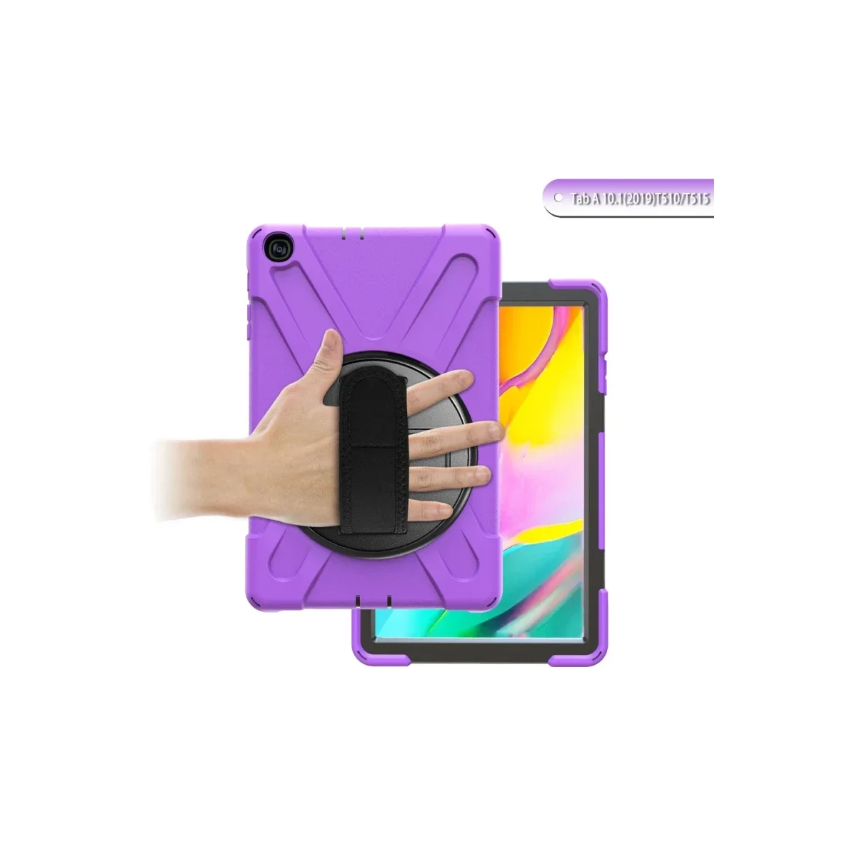 Samsung Galaxy T510 Tab A 10.1 Kılıf Amazing Tablet Kapak - Mor görsel 4