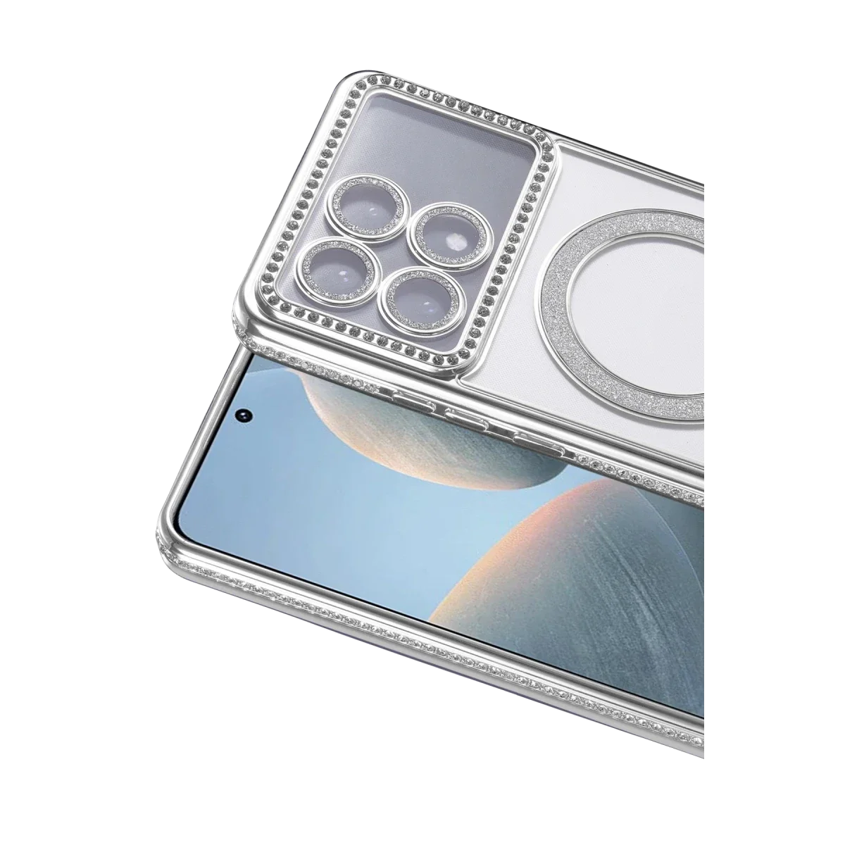 Xiaomi Poco X6 Pro Joke Simli Magneticsafe Kılıf - Gümüş görsel 2