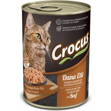 Crocus yetişkin kedi dana etli yaş mama 400g