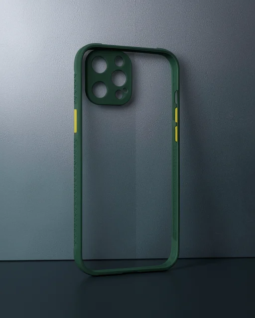 Apple İphone 12 Pro Kılıf Miami Şeffaf Silikon - Koyu Yeşil