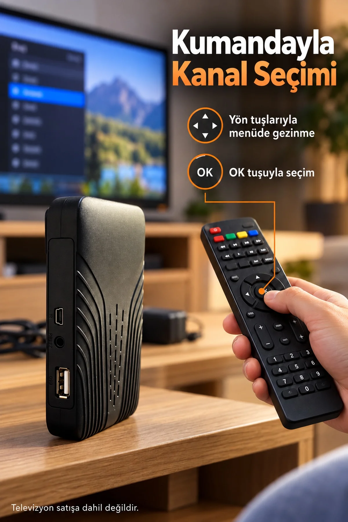 HDMI Kablolu ve Adaptörlü HD Uydu Alıcısı görsel 6