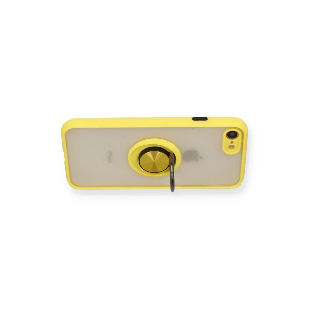 Apple iPhone 7 Kılıf Montreal Yüzüklü Silikon Kapak - Sarı görsel 3