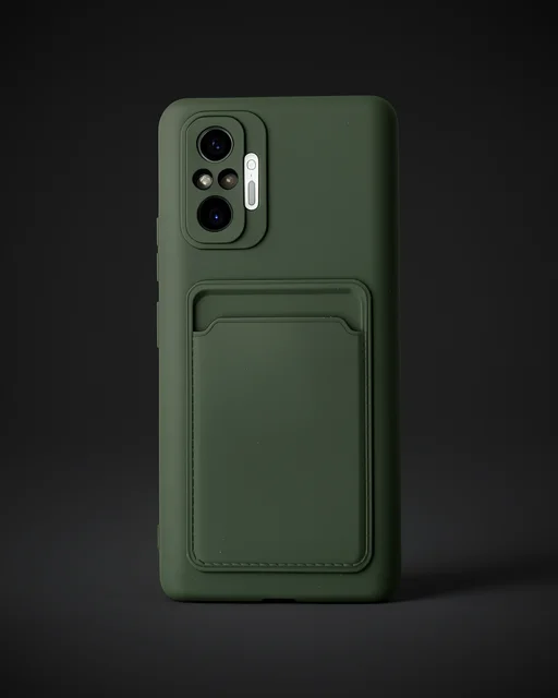 Xiaomi Redmi Note 10 Pro Kılıf Kelvin Kartvizitli Silikon - Koyu Yeşil