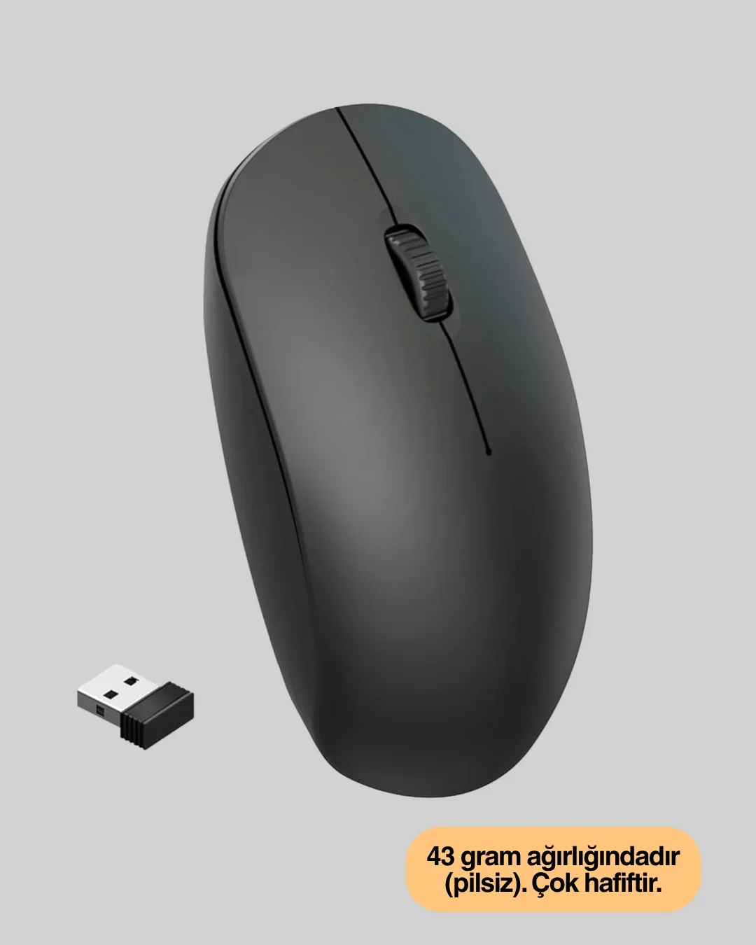Sessiz ve Ergonomik Mouse – USB Bağlantılı ve DPI Ayarlı görsel 5