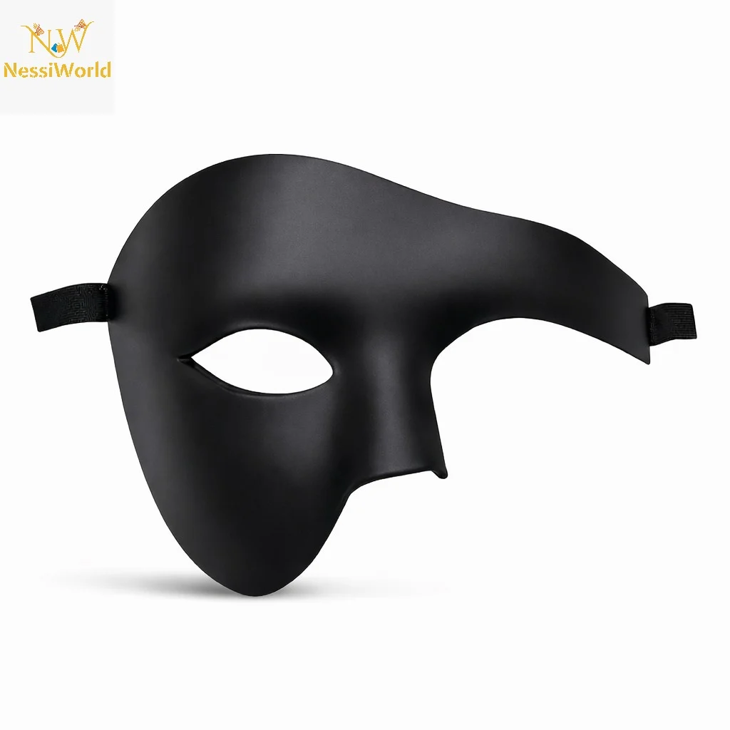 Siyah Yarım Erkek Maske – Phantom Parti & Balo Maskesi