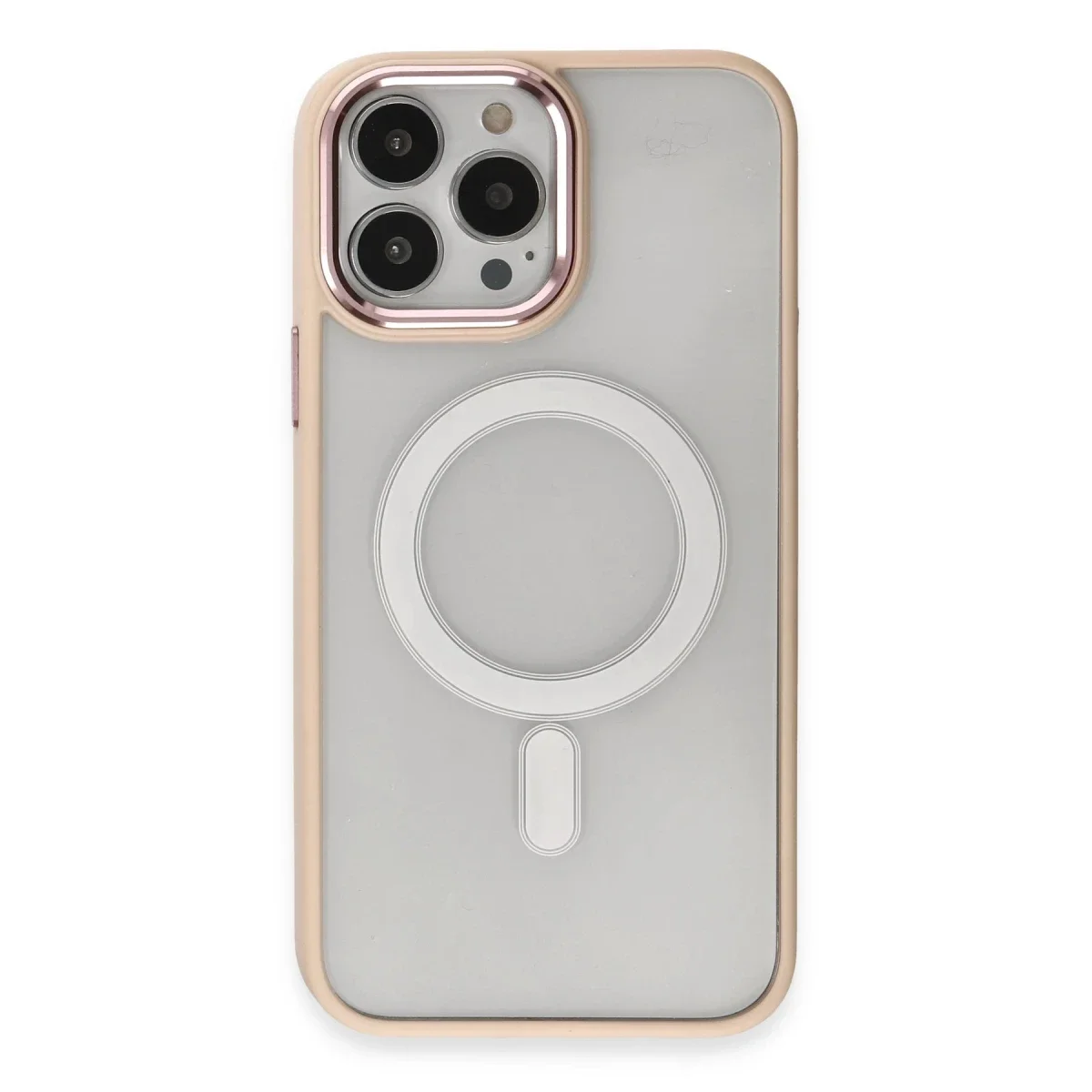 Apple iPhone 15 Pro Kılıf Room Magneticsafe Silikon - Pudra görsel 2