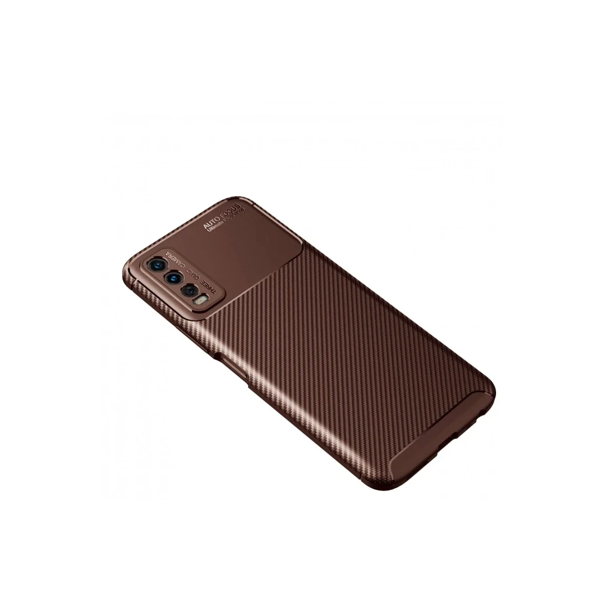 Vivo Y11S Kılıf Auto Focus Karbon Kapak - Kahverengi görsel 2