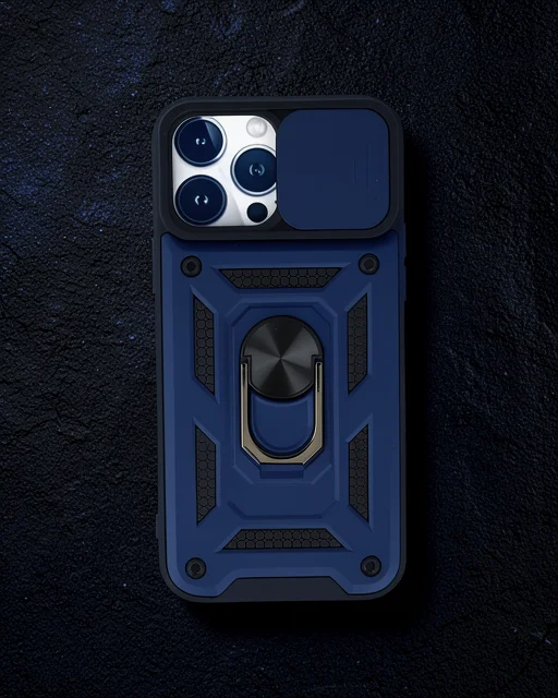 Apple İphone 13 Pro Kılıf Pars Lens Yüzüklü Silikon - Lacivert