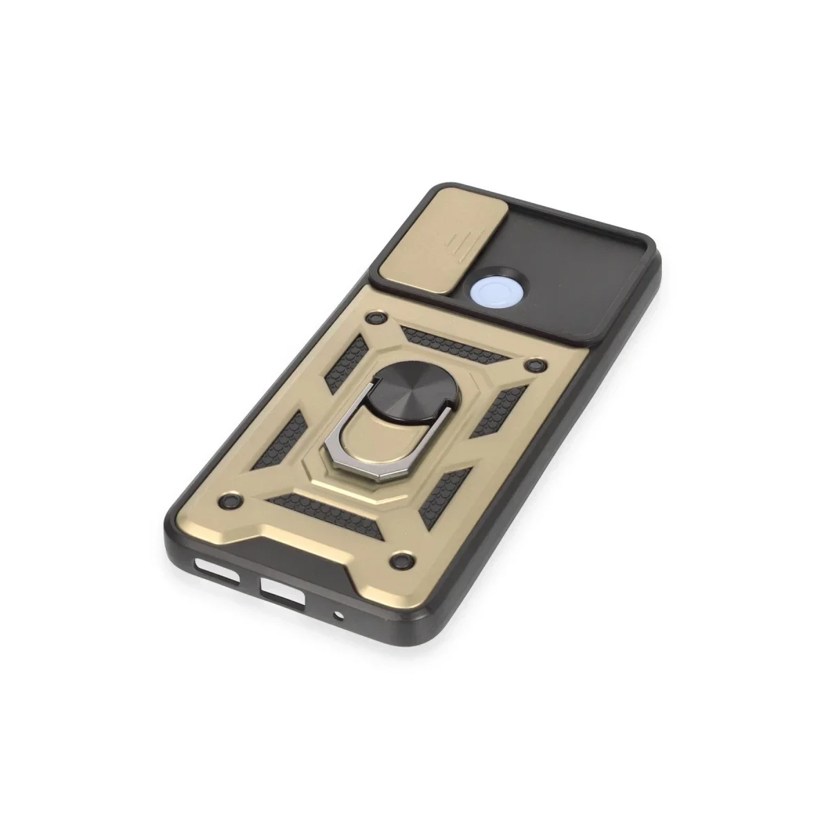 Xiaomi Redmi 12C Kılıf Pars Lens Yüzüklü Silikon - Gold görsel 5