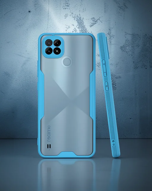 Realme C21 Kılıf Platin Silikon - Mavi