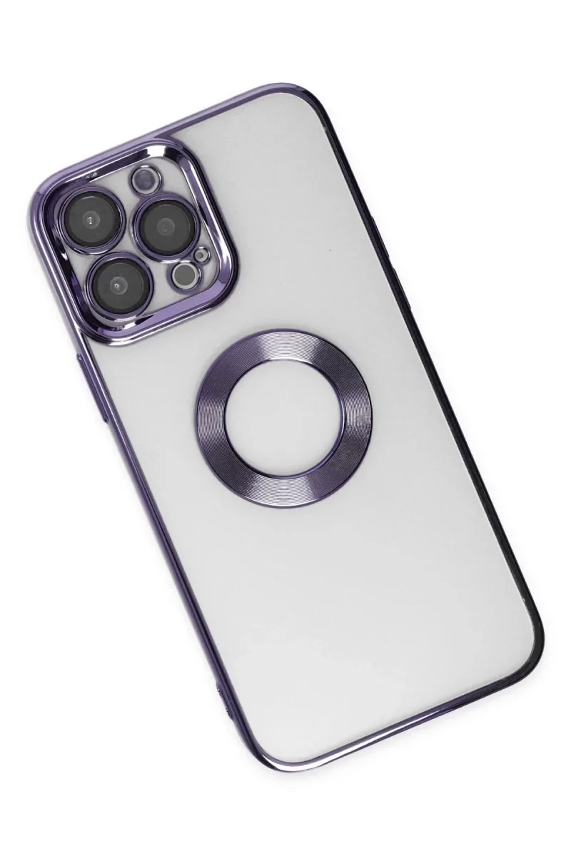 Apple iPhone 14 Pro Kılıf Slot Silikon - Mor görsel 3