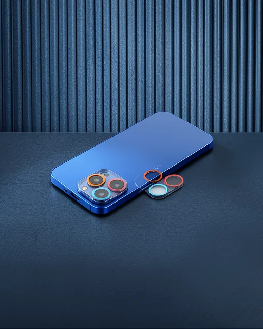 Apple İphone 13 Pro Renkli Kamera Lens Koruma Cam - Pembe-mavi