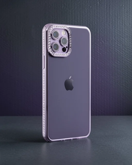 Apple İphone 12 Pro Kılıf Joke Taşlı Silikon - Mor