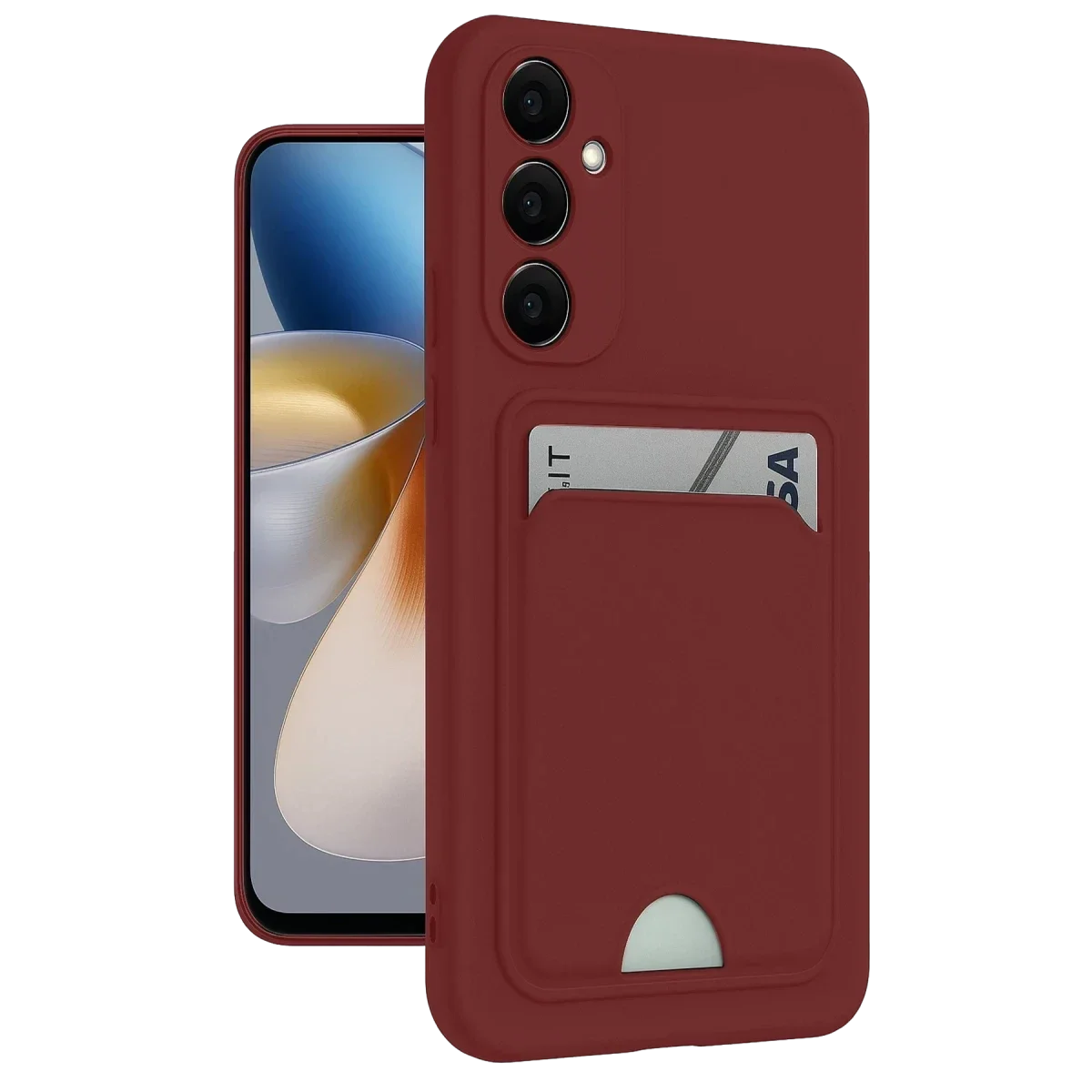 Samsung Galaxy S24 Plus Kelvin Kartvizitli Silikon - Bordo görsel 3