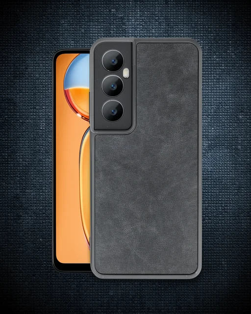Realme C65 Kılıf Aras Deri Kapak - Siyah