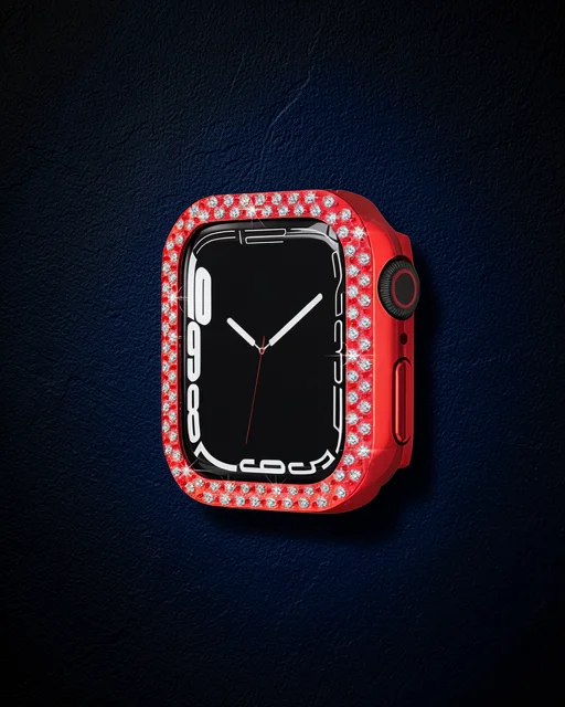Apple Watch 42mm Taşlı Kasa - Kırmızı