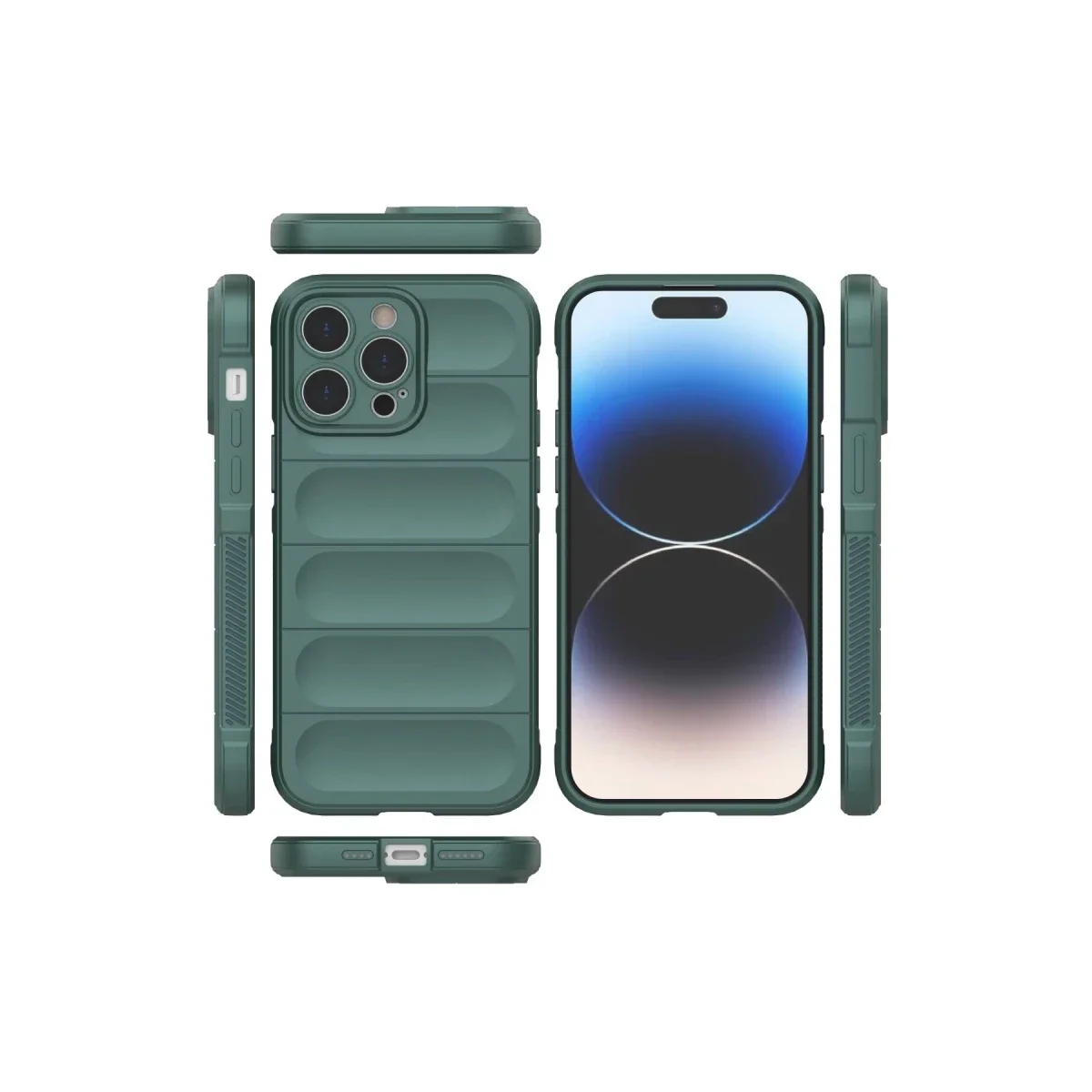 Apple iPhone 14 Pro Kılıf Optimum Silikon - Koyu Yeşil görsel 3
