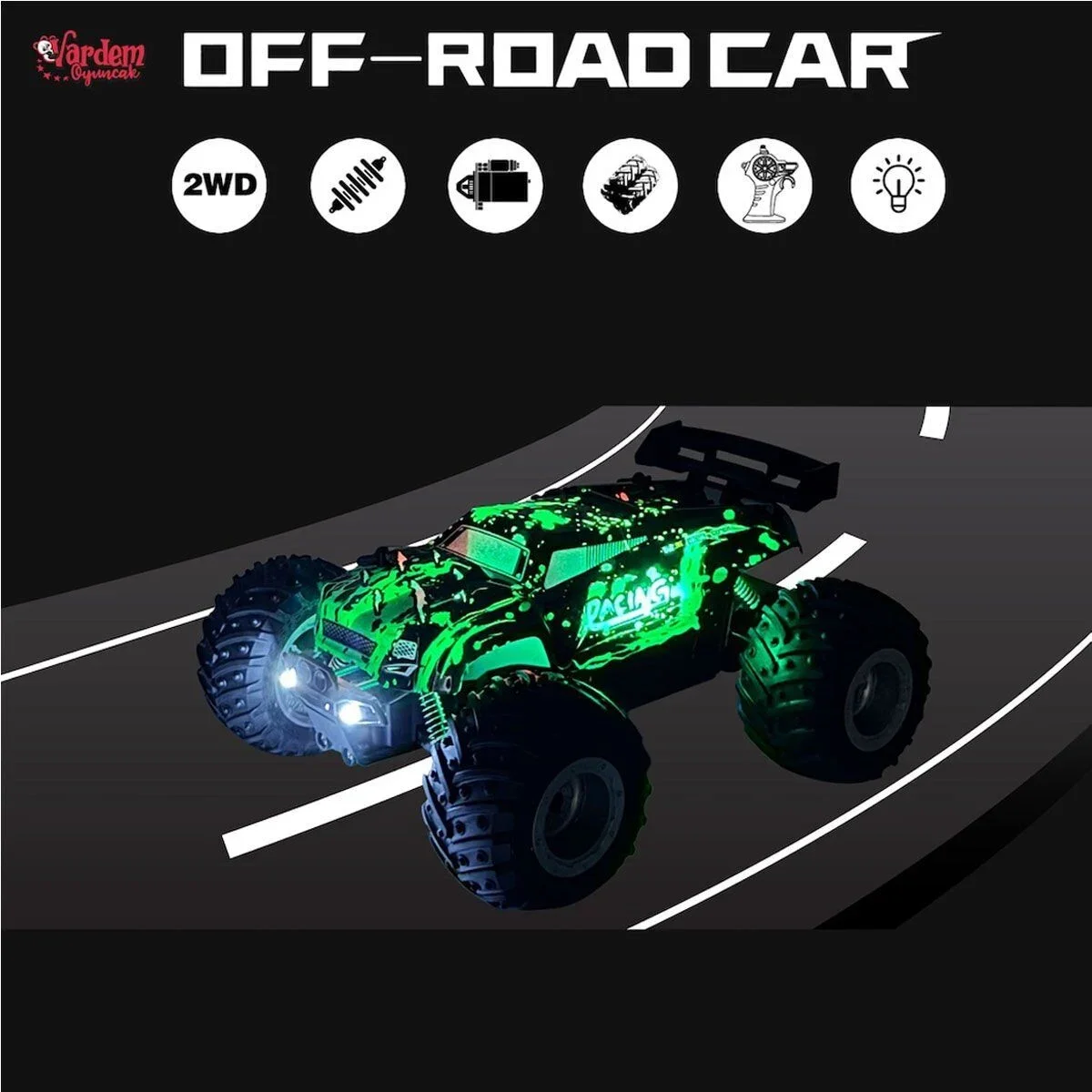 DS-1258A Uzaktan Kumandalı Full Fonksiyon 2.4G 1:18 Şarjlı High Off Road Araba görsel 2