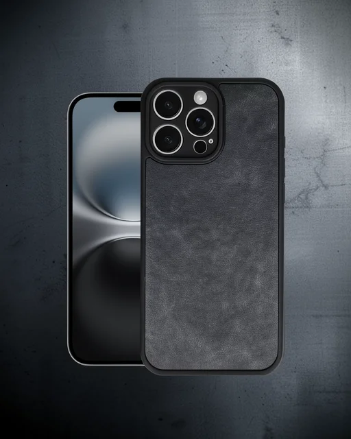 Apple İphone 16 Pro Kılıf Aras Deri Kapak - Siyah