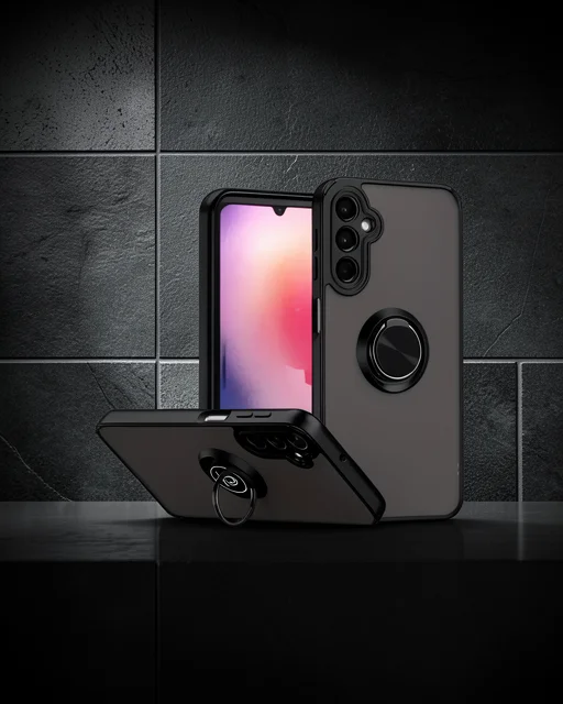 Samsung Galaxy A16 5g Kılıf Montreal Yüzüklü Silikon Kapak - Siyah