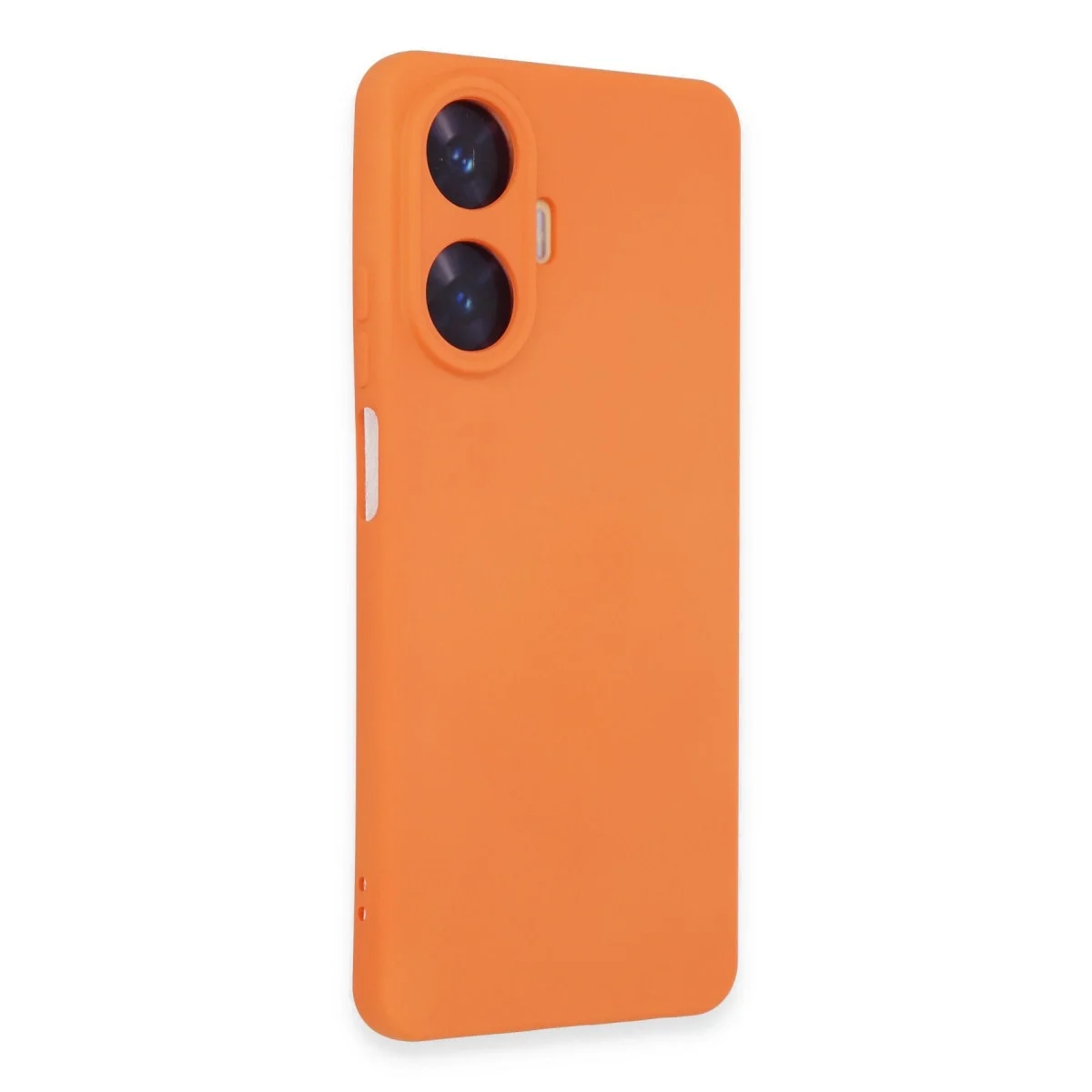 Realme C55 Kılıf Nano İçi Kadife Silikon - Turuncu görsel 4