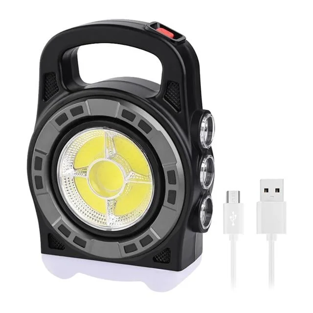 HB-6678C Cob Ledli 20 Watt 3 Kademeli Şarjlı USB Çıkışlı Solar Lamba görsel 5