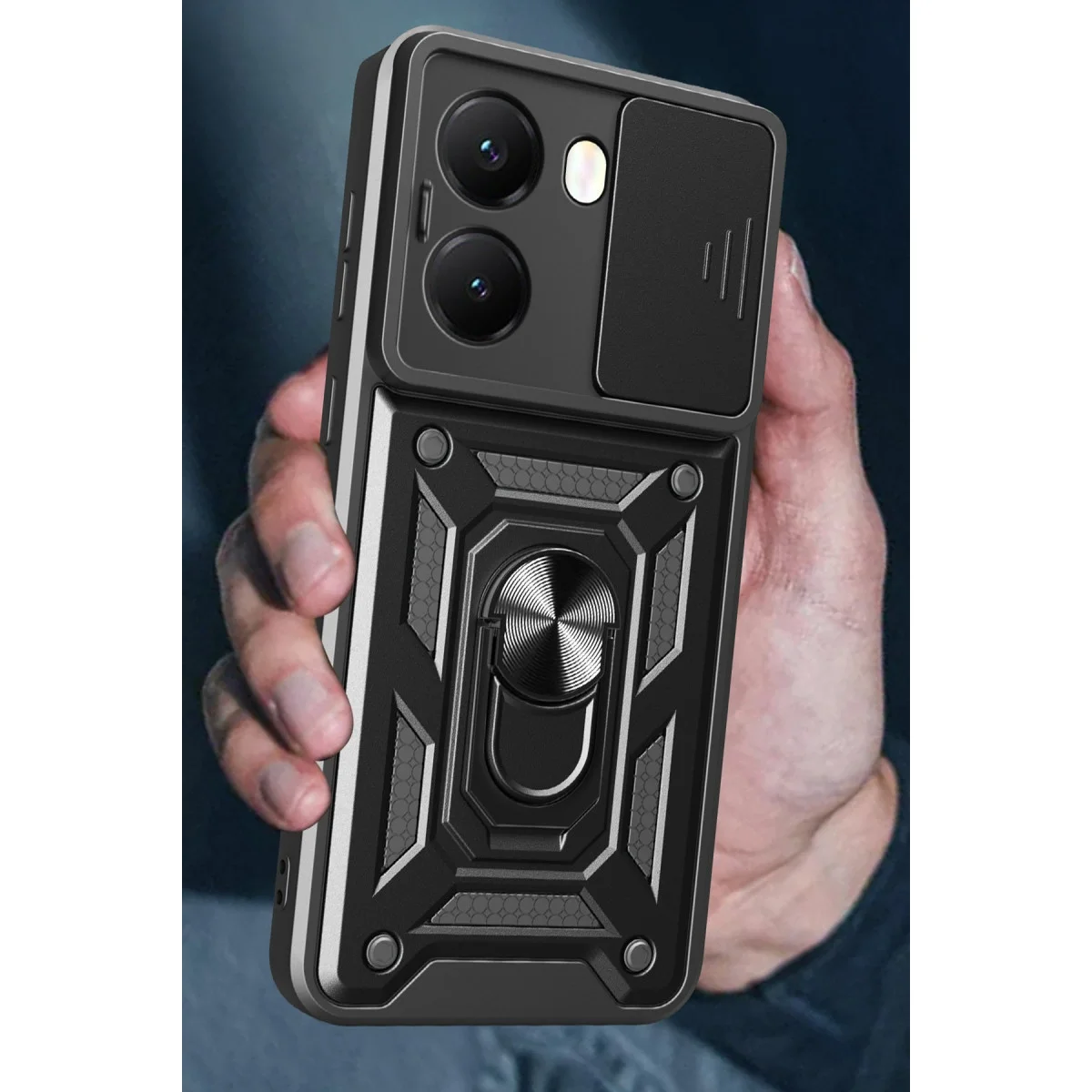 Xiao Poco X7 Pro Kılıf Pars Lens Yüzüklü Silikon - Kırmızı görsel 4