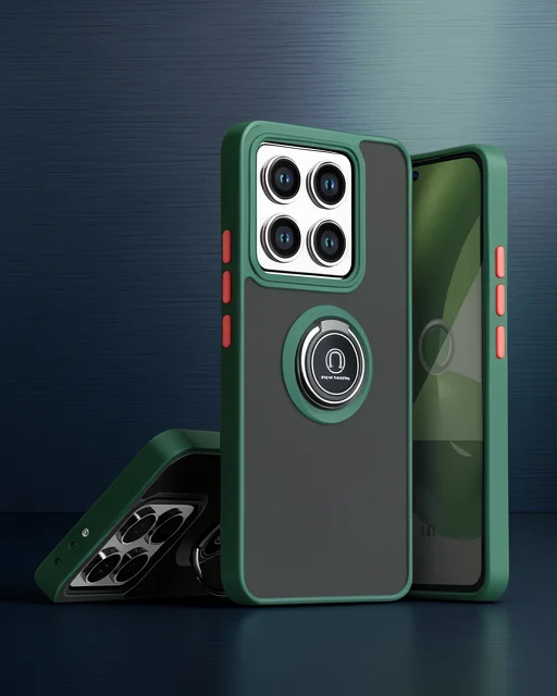 Xiaomi Mi 15 Kılıf Montreal Yüzüklü Silikon Kapak - Yeşil