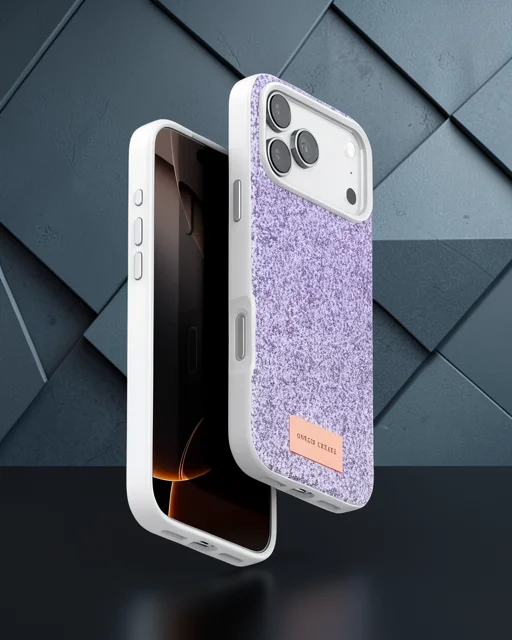 Onegif Apple İphone 17 Pro Max Bright Simli Kapak - Lila