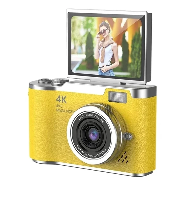 4k Dijital Retro Video Kamera 48mp 18x Zoom Flaşlı (32gb) Kart Dijital Vlog Fotoğraf Makinesi Türkçe