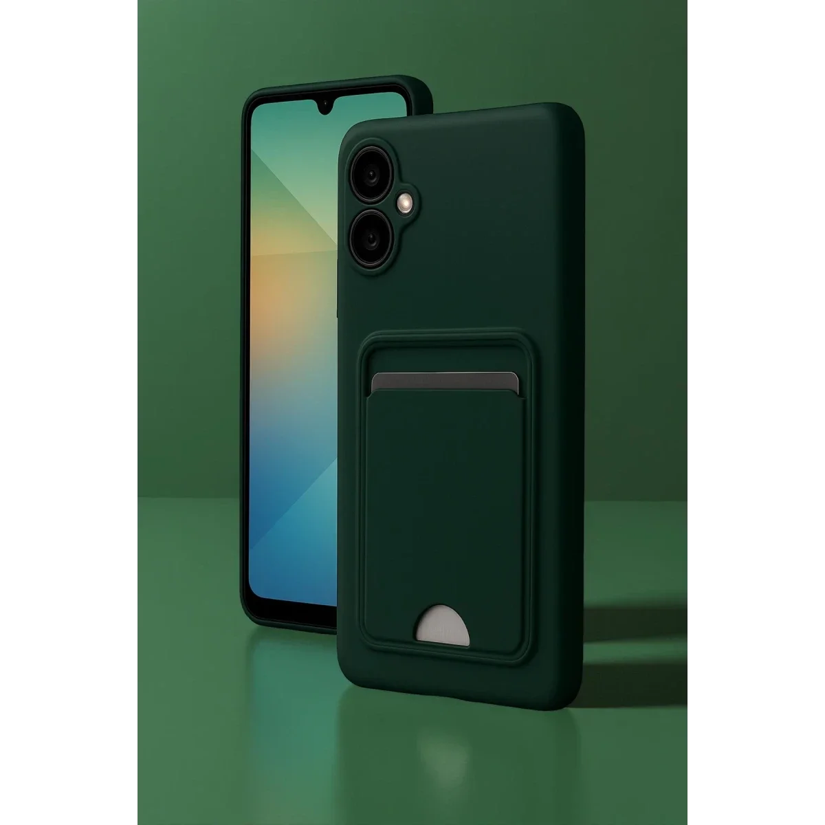 Samsung Galaxy A06 Kılıf Kelvin Kartvizitli Silikon - Kırmızı görsel 2