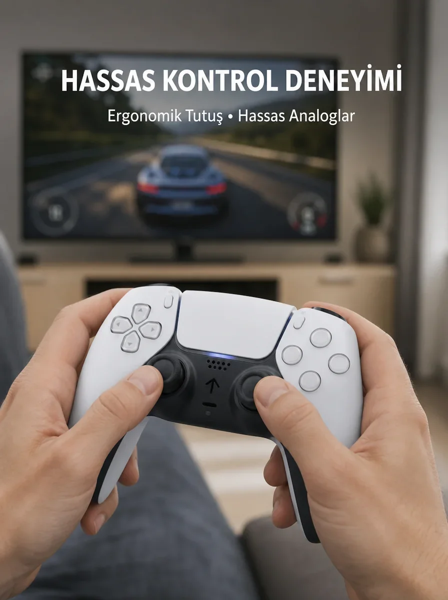 Kablosuz PS5 Oyun Kumandası Hızlı Tepki ve Ergonok Tutuş Yeni Nesil