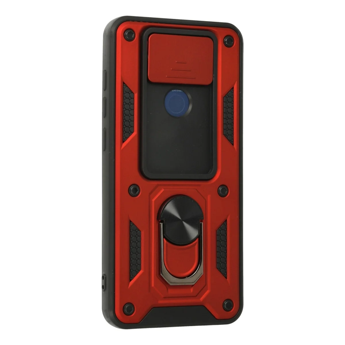 Xiao Red Note 9 Kılıf Pars Lens Yüzüklü Silikon - Kırmızı görsel 3