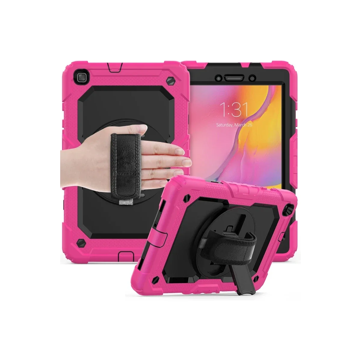 Samsung Galaxy T290 Tab A 8 Kılıf Pars Tablet Kapak - Pembe görsel 5