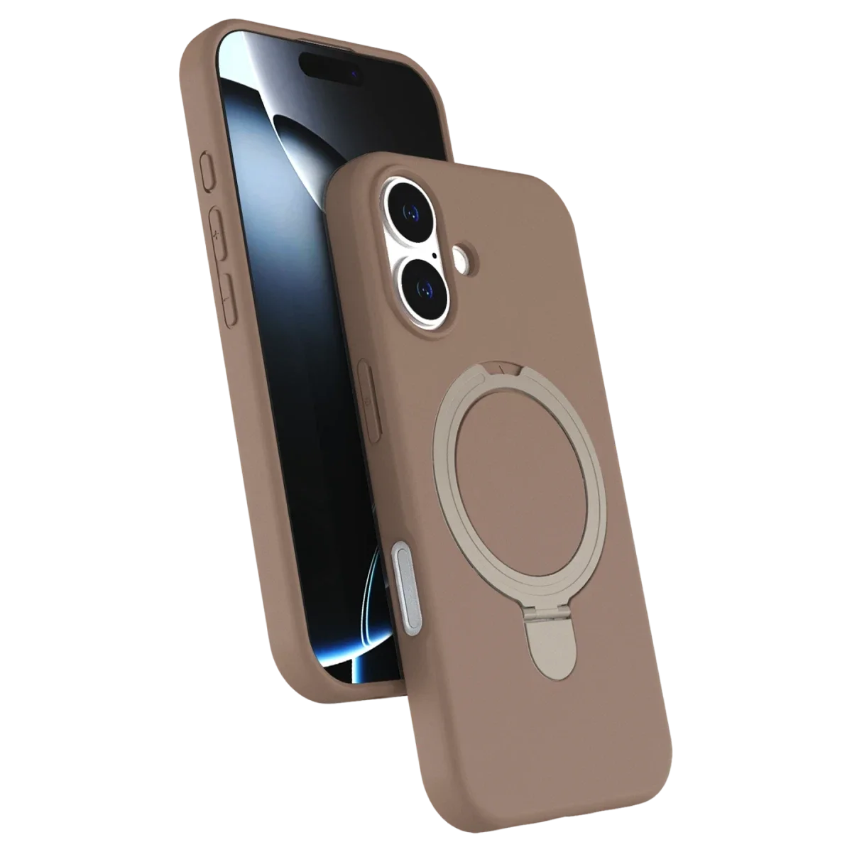 Apple iPhone 16 Regal Magsafe Standlı Kapak - Çöl Titanyum
