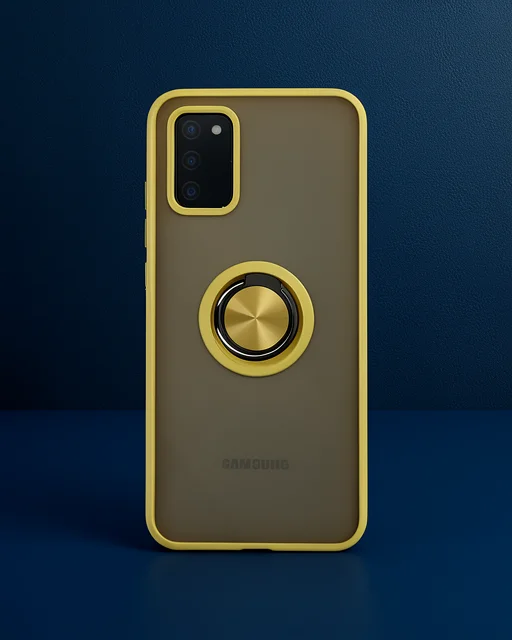 Samsung Galaxy A02s Kılıf Montreal Yüzüklü Silikon Kapak - Sarı