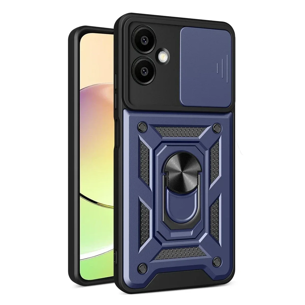 Samsung Galaxy A07 4G Pars Lens Yüzüklü Silikon - Lacivert