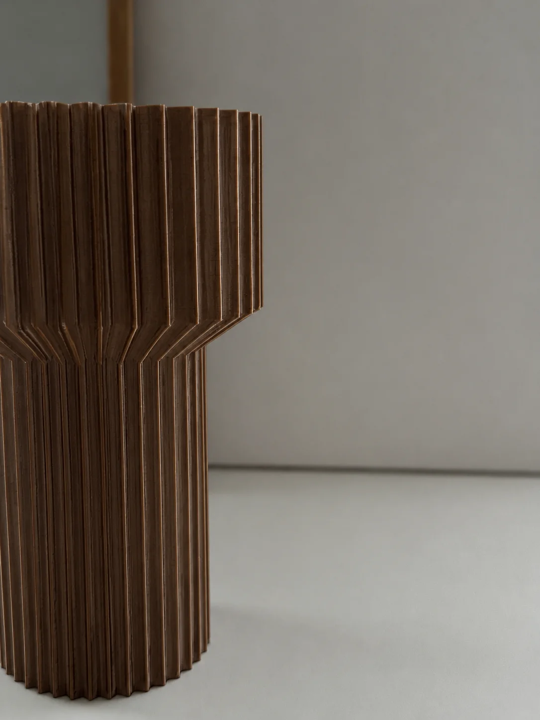 3D Baskı Modern Dekoratif Çiçek Vazosu - Minimal Silindir Tasarımlı Masaüstü Vazo, Ev ve Ofis Dekoru-Kahverengi görsel 3