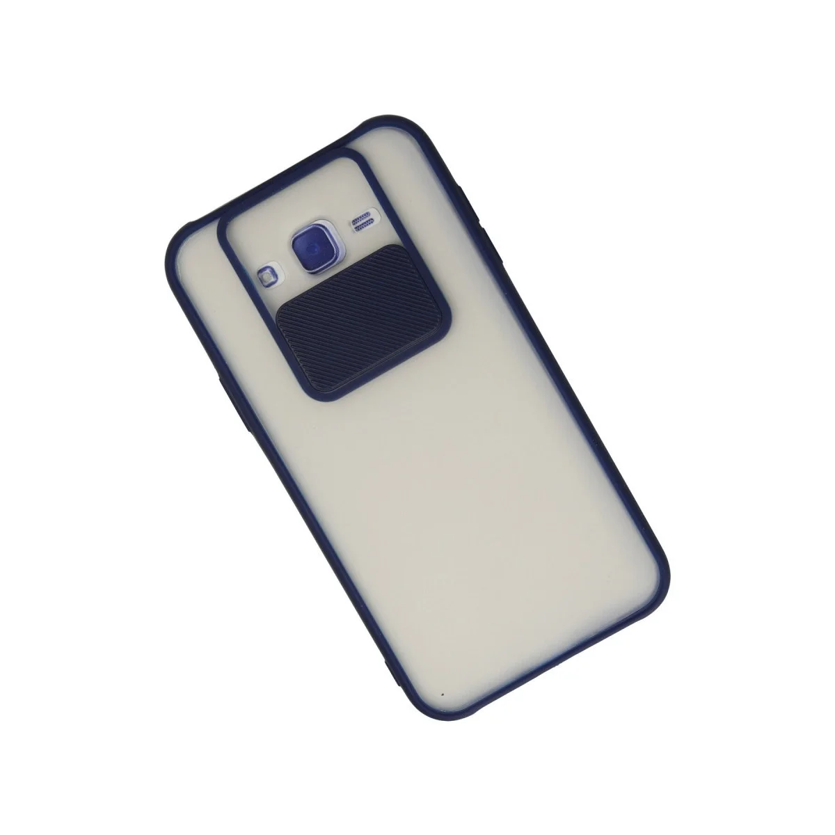 Samsung Galaxy J7 Kılıf Palm Buzlu Kamera Sürgülü Silikon - Lacivert görsel 3