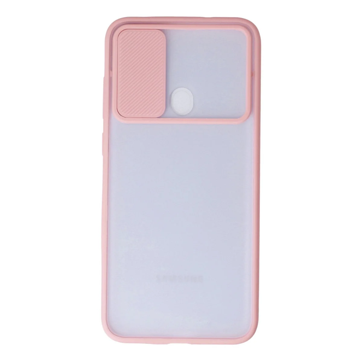 Samsung Galaxy A11 Kılıf Palm Buzlu Kamera Sürgülü Silikon - Pembe görsel 2