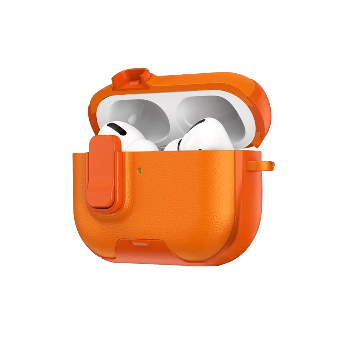Apple Airpods Pro 3 (3.nesil) Rova Deri Kılıf - Turuncu görsel 2